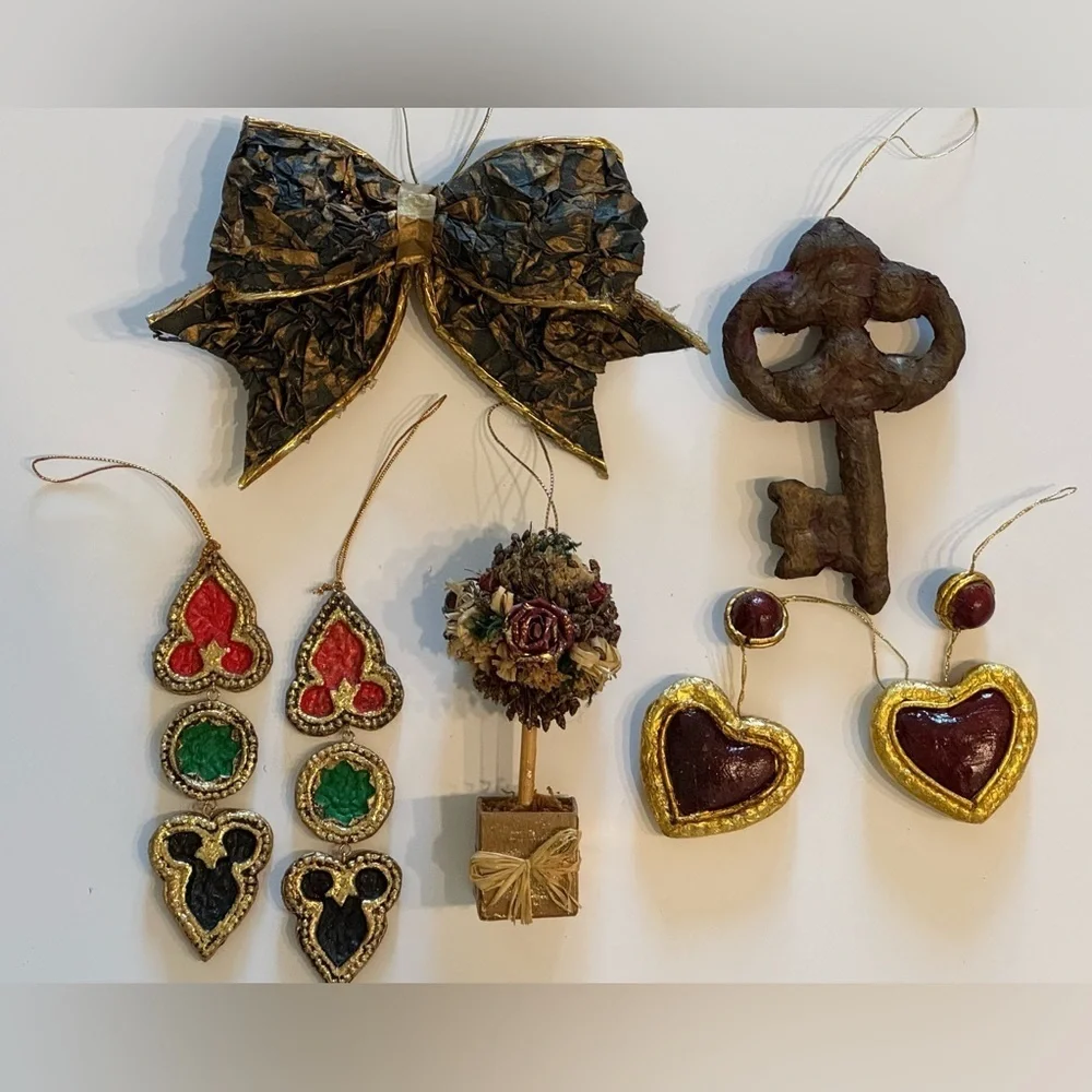 Vintage Pier 1 Christmas Ornaments Lot of 7